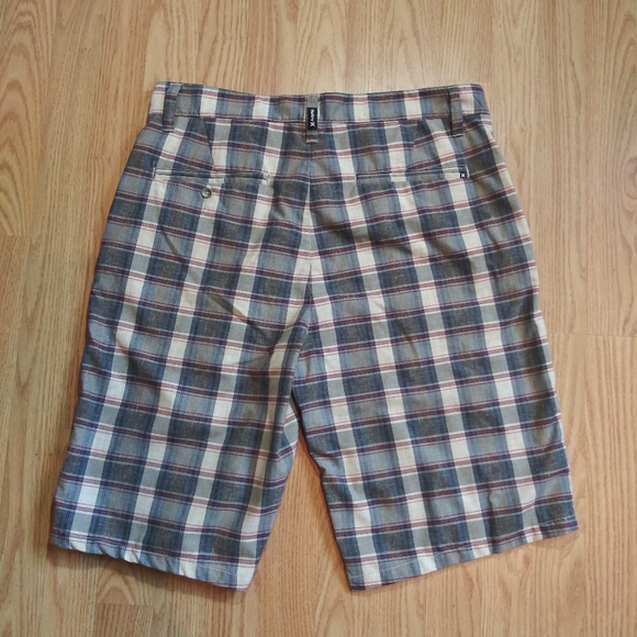 Hurley Plaid Shorts Gray & Cream EUC - Picture 6 of 6